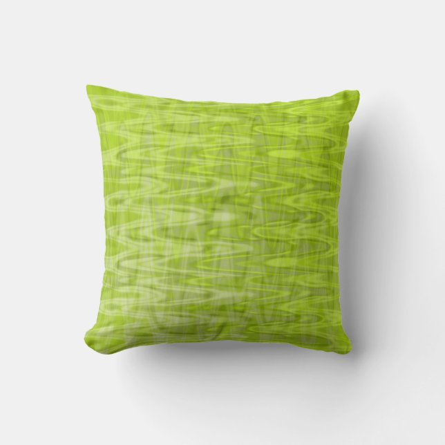 Cool Lime Green Abstract Pattern Cushion (Front)