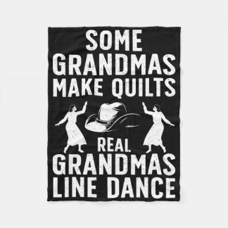 Cool Line Dancing Art For Women Grandma Line Dance Fleece Blanket