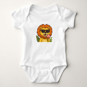 Cool Lion Baby Tee – Sunglasses & Ice Cream