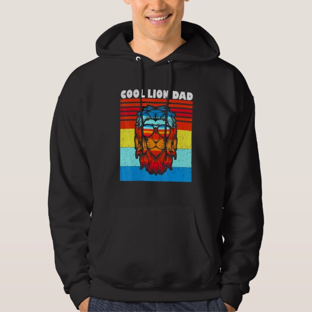 Cool Lion Dad For Dad For Dad Husband Mens Hoodie (Front)