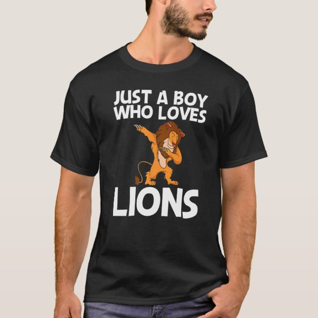 Cool Lion For Boys Kids Jungle Safari Animal T-Shirt (Front)
