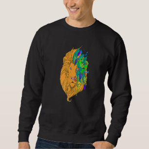 Cool Lion Head Graphic Bright Colourful Sweatshirt