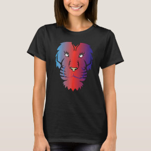 Cool Lion Head Graphic Bright Colourful T-Shirt