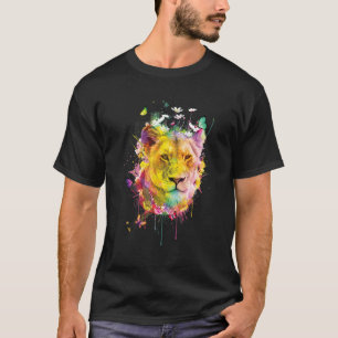 Cool Lion Head with Bright Colourful 3 T-Shirt