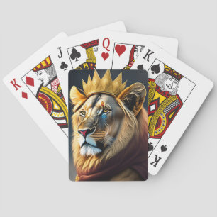 Cool Lion King Painting Art Playing Cards