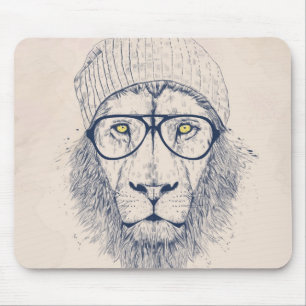 Cool lion mouse pad
