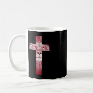 Cool Lion Of Judah Cross Jesus Gift for Christians Coffee Mug