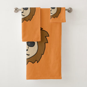 Cool Lion Orange Kids Bath Towel Set