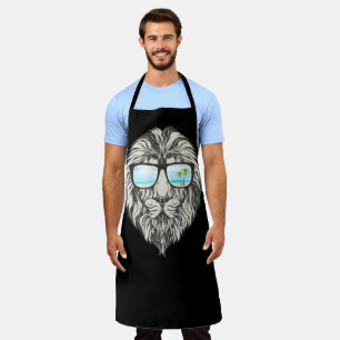 Cool Lion With Summer Sunglasses Apron