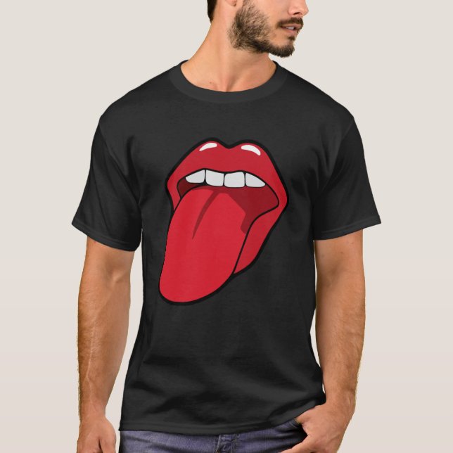 Cool Lips Bite Kiss Me Red Lips Mother s day T-Shirt (Front)