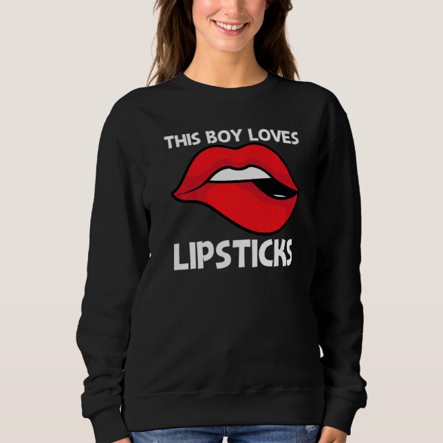 Cool Lipstick For Boys Kids Cosmetic Makeup Sweatshirt (Front)