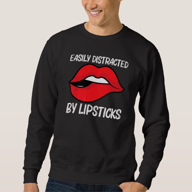 Cool Lipstick For Men Women Cosmetic Makeup Sweatshirt (Front)