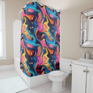 Cool liquid abstract tiled pattern  shower curtain