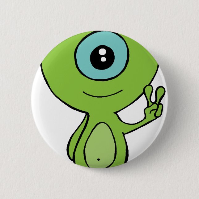 Cool Little Alien 6 Cm Round Badge (Front)
