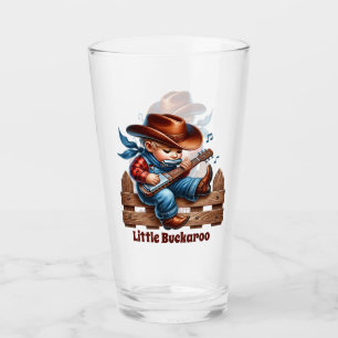 Cool little buckaroo add text cowboy boys glass