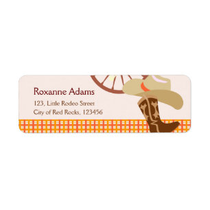 Cool little cowboy and horse Birthday Party Return Address Label