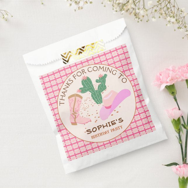 Cool little cowgirl and cacti Birthday Party Favour Bag (Sealed)