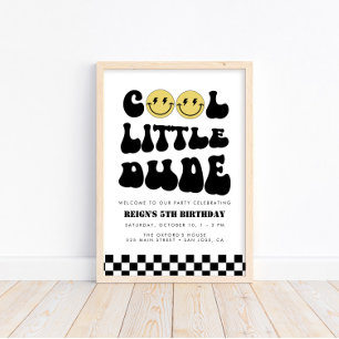 Cool Little Dude   Boys Rad Welcome Sign Poster