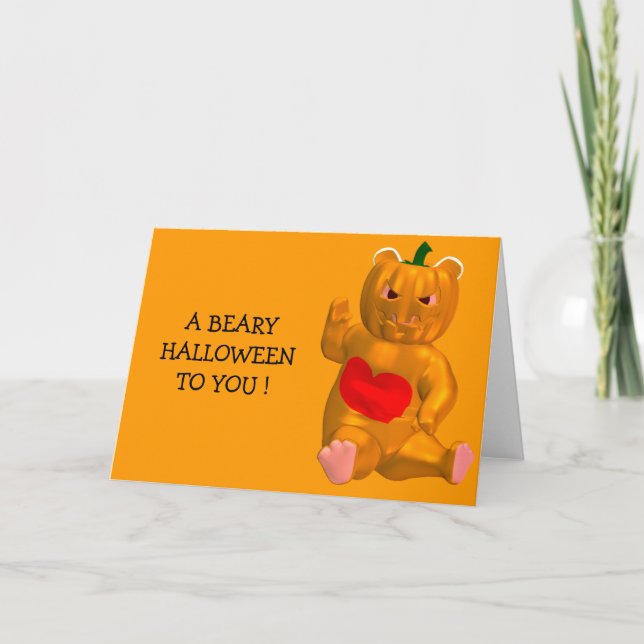 Cool Little Halloween Bear Card (Front)