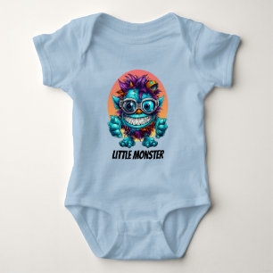 Cool little monster boys customisable  baby bodysuit