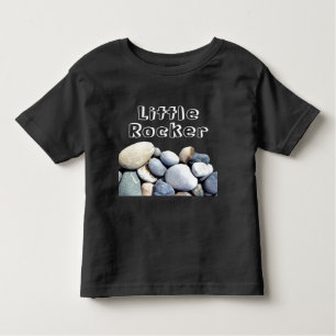 Cool Little Rocker Custom Text Pebble Ston Toddler T-Shirt