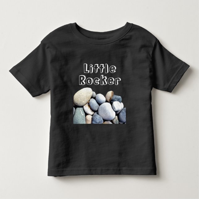 Cool Little Rocker Custom Text Pebble Ston Toddler T-Shirt (Front)