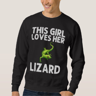 Cool Lizard For Girls Kids Gecko Green Reptile Ani Sweatshirt