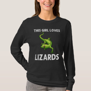 Cool Lizard For Girls Kids Gecko Green Reptile Ani T-Shirt