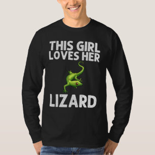 Cool Lizard For Girls Kids Gecko Green Reptile Ani T-Shirt