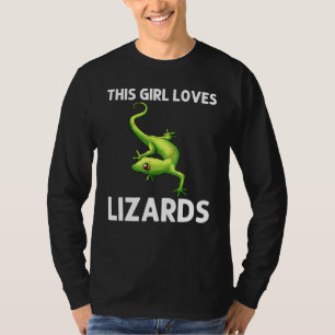 Cool Lizard For Girls Kids Gecko Green Reptile Ani T-Shirt
