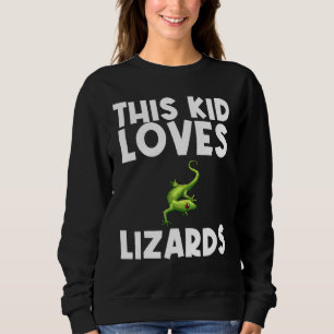 Cool Lizard For Kid Boy Girl Gecko Green Reptile A Sweatshirt
