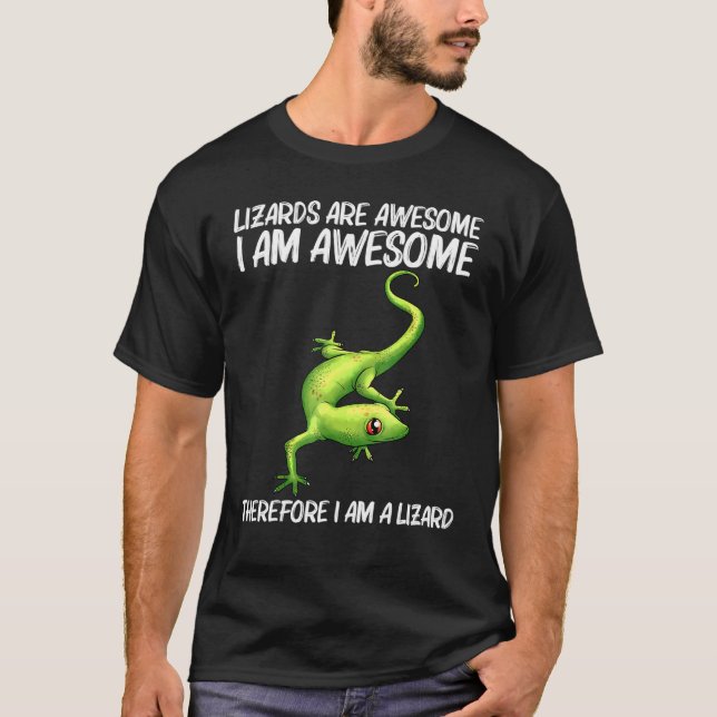 Cool Lizard For Men Women Gecko Green Reptile Anim T-Shirt (Front)