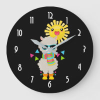 Cool Llama and Smiling Kawaii Sun
