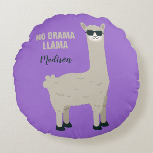 Cool Llama custom name & colour accent pillows