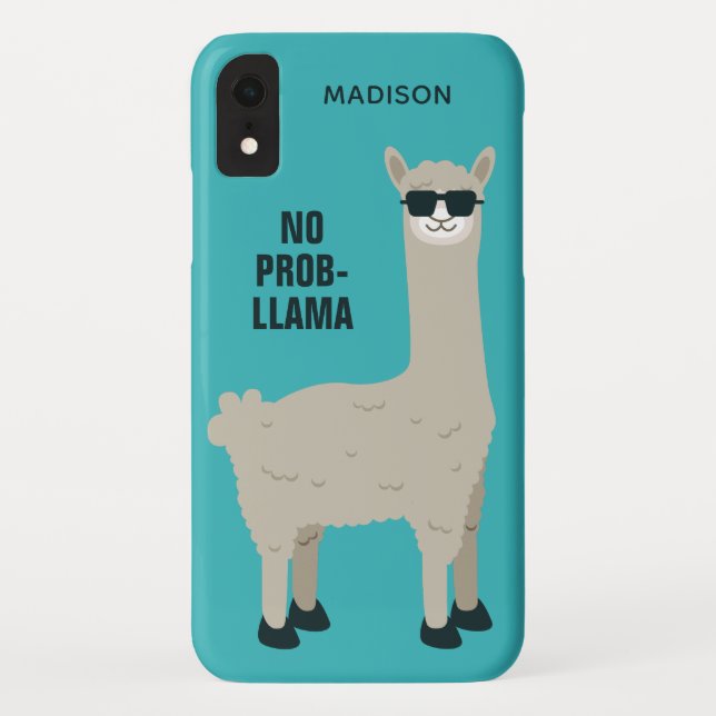 Cool Llama custom name & colour phone cases (Back)