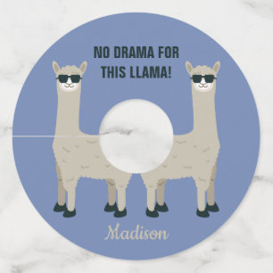 Cool Llama custom name, text & colour wine tags