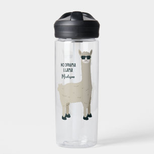 Cool Llama custom text Water Bottle