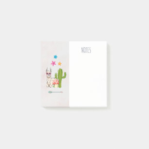 Cool llama in Heart-Shaped Sunglasses Post-it Notes