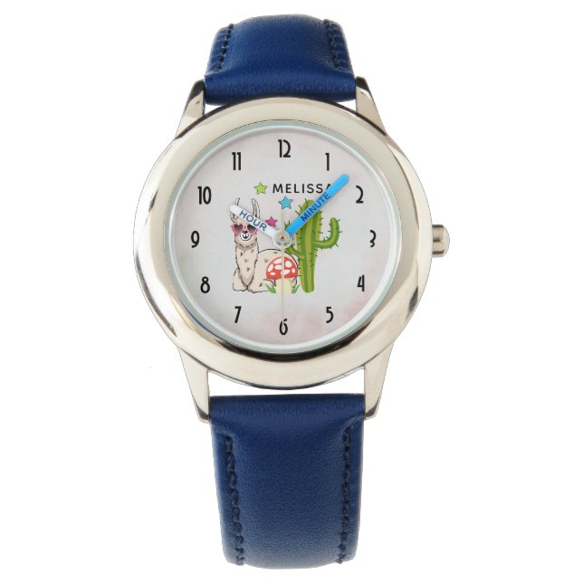 Cool llama in Heart-Shaped Sunglasses Watch (Front)