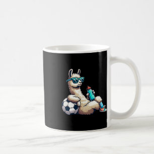 Cool Llama Soccer Player With Sungles And Water Bo Coffee Mug