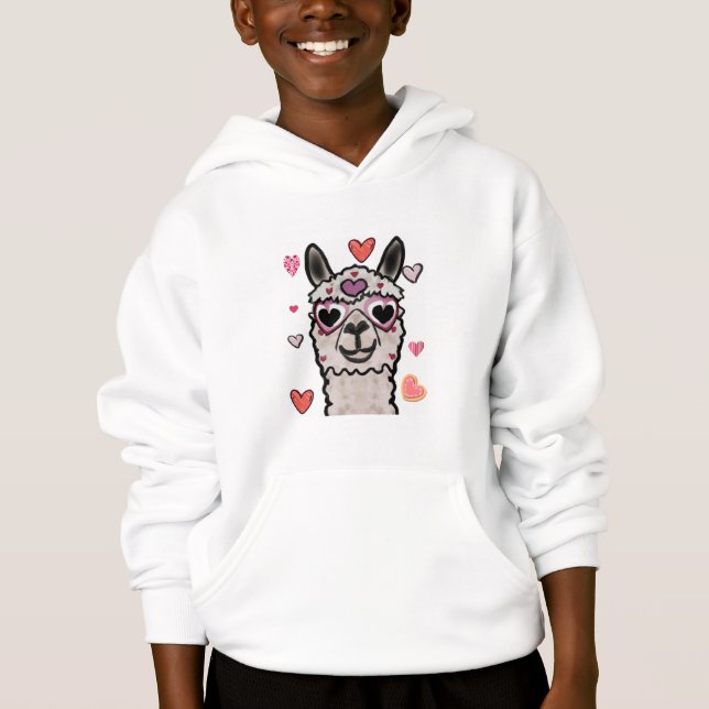 Cool Llama with Heart Glasses (Front)
