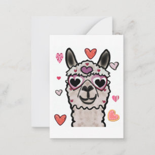 Cool Llama with Heart Glasses Card