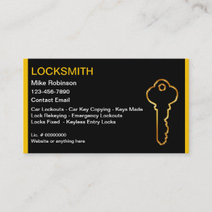 Cool Locksmith Gold House Key Business Cards