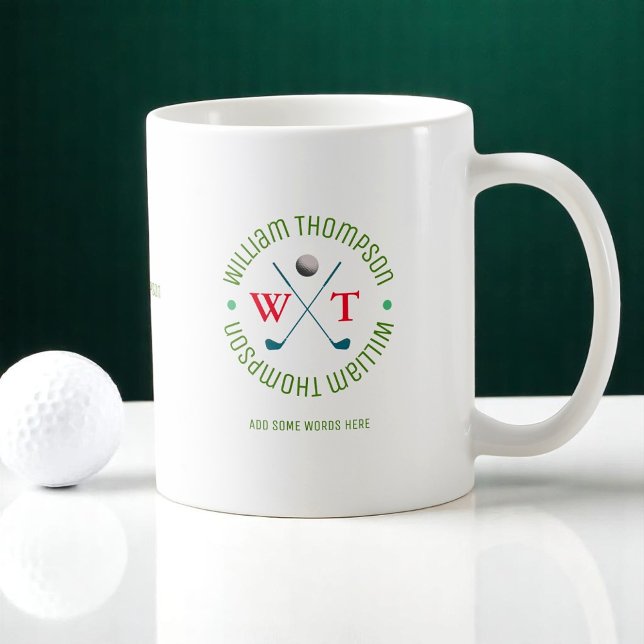 Cool Logo Monogram for a golf-player classic  Coffee Mug (Creator Uploaded)