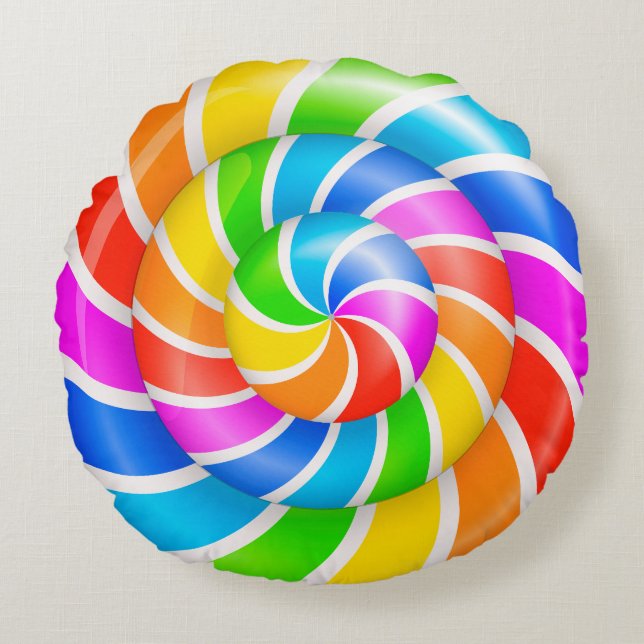 Cool lollipop texture Round Pillow (Front)