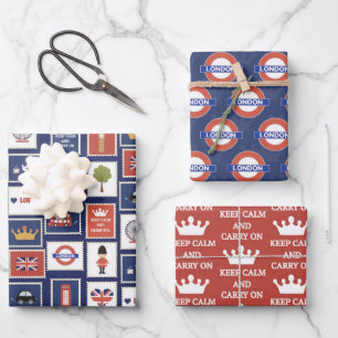 cool London pattern party Wrapping Paper Sheet