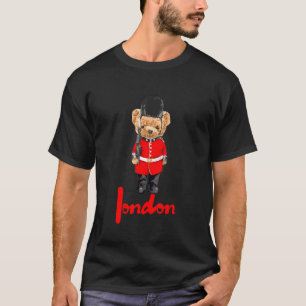 Cool London Teddy Bear Illustration Graphic Desi T-Shirt