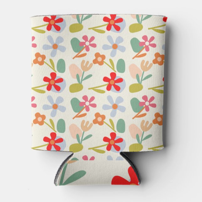 Cool Looking Abstract Floral Pattern Design Can Cooler (Front)