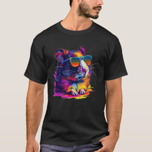 Cool Looking Hamster With Multicolor Sunglasses T-Shirt