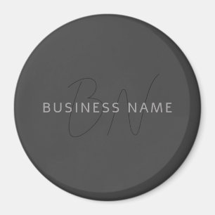 Cool Looking Name & Monogram   Dark Grey Magnet